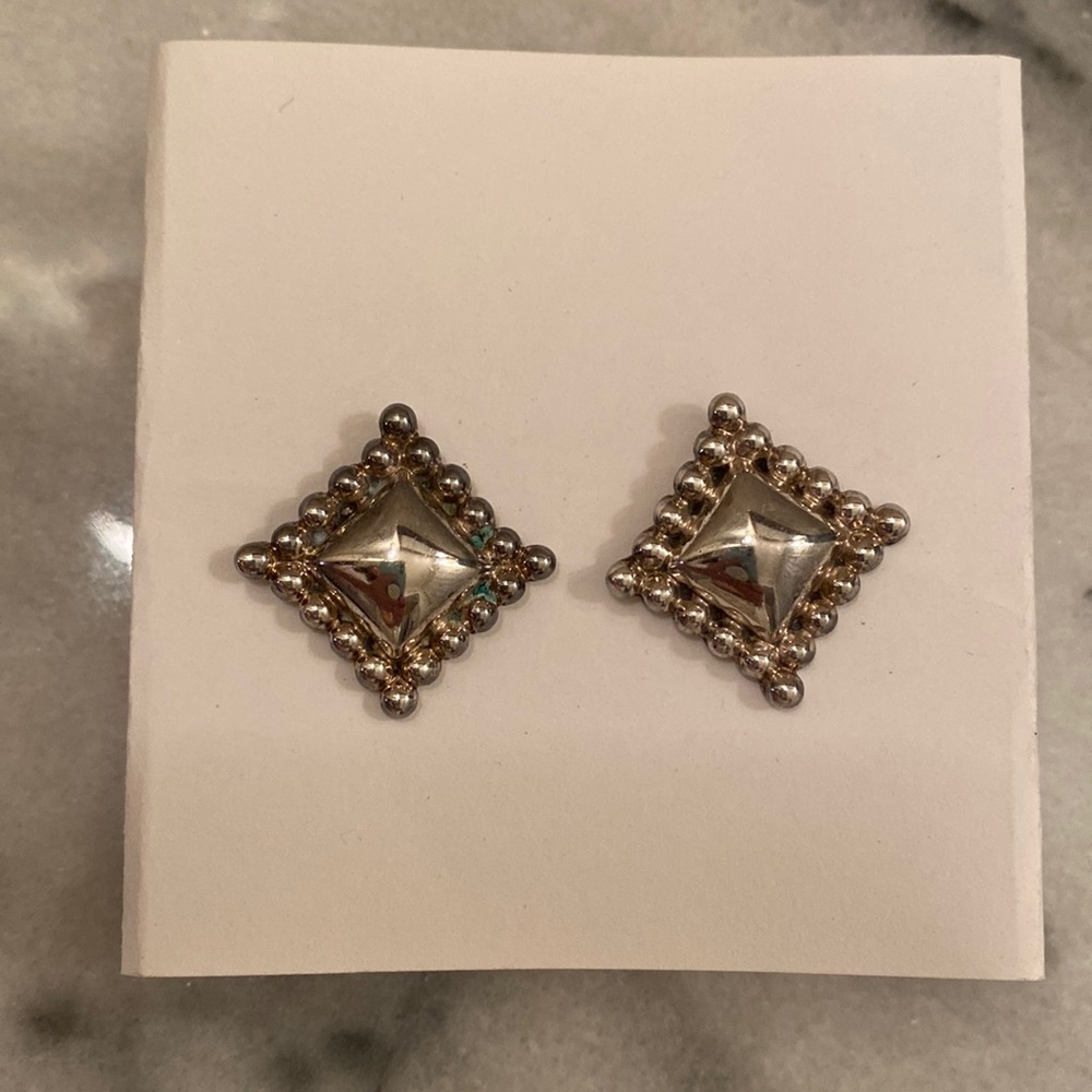 Silver Diamond Shaped Earrings